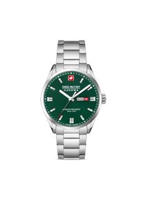 Quarzuhr "Roadrunner Maxed", gr&uuml;n (silberfarben, gr&uuml;n), SWISS MILITARY HANOWA, Armbanduhren, Herren, Quarzuhr, Armbanduhr, Herrenuhr, Swiss Made, Edelstahlarmband, analog, Tag