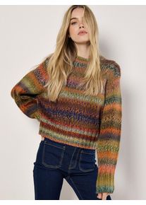 Strickpullover Apricot "Multicolor Pullover", Damen, Gr. M (38), orange, gestrickt, Obermaterial: 100% Polyacryl PAN., gemustert, normal normal, Rundhals, Gerippt, Pullover Strickpullover, aus Grobstrick