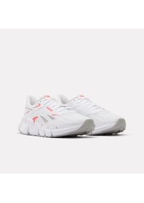Laufschuh Reebok "ZIG DYNAMICA 6", Damen, Gr. 38,5, wei&szlig; (wei&szlig;, vector rot, new grau 2), Synthetik, Textil, Schuhe Laufschuh