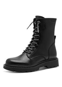 Schn&uuml;rstiefelette Tamaris, Damen, Gr. 38, schwarz, Lederimitat, unifarben, Basic, Schuhe Schn&uuml;rstiefelette, Blockabsatz, Schn&uuml;rboots mit gl&auml;nzenden, elastischen Schn&uuml;rsenkeln