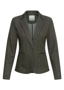 Blusenblazer Ichi "Damen Blazer IHKATE", Damen, Gr. L, gr&uuml;n (rosin jacquard stripe), Obermaterial: 50% Viskose CV. 45% Polyester PES. 5% Elasthan EL., Blazer Blusenblazer
