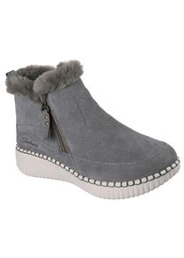 Winterboots Skechers "WILSHIRE BLVD-FRESH ZIP", Damen, Gr. 38, grau (olivgr&uuml;n), Veloursleder, Schuhe Winterboots, Boots mit Rei&szlig;verschluss