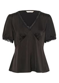 Kurzarmbluse Cream "Damen Bluse kurzarm CRAlmina", Damen, Gr. 36, schwarz (pitch schwarz), Obermaterial: 97% Polyester PES. 3% Elasthan EL., Blusen Kurzarmbluse