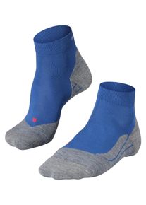 Laufsocken Falke "RU4 Endurance Short", Herren, Gr. 46-48, blau (6451, athletic blau), Obermaterial: 45% Polypropylen, 35% Baumwolle, 20% Polyamid, unifarben, Socken Laufsocken, mit mittelstarker Polsterung, aus Baumwolle und Funktionsmaterial