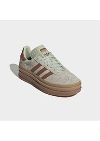 Plateausneaker adidas originals "GAZELLE BOLD", Damen, Gr. 40,5, halo gr&uuml;n, dusky bronze, gold metallic, Leder, Schuhe Plateausneaker