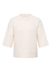 Kurzarmpullover B.Young "Damen Halblange &Auml;rmel BYNYLA", Damen, Gr. S, blau (birch melange), Obermaterial: 68% Polyester PES. 24% Nylon NY. 7% Wolle mw. 1% Elasthan EL., Pullover Kurzarmpullover