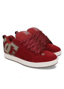 Schn&uuml;rschuh DC Shoes "Court Graffik", Herren, Gr. 12(46), rot (brick rot, warm taupe), Obermaterial: Leder (Kuh) / Futter: Textil / Au&szlig;ensohle: Gummi., Schuhe Schn&uuml;rschuh