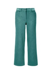 Madeleine Mode Culotte MADELEINE "Culotte mit Spitze Culotte aus samtweichem Feincord", Damen, Gr. 42, N + K Gr, blau (ozeanblau), Obermaterial: 93% Baumwolle CO. 5% Modal CMD. 2% Elasthan EL., Modern, Hosen Culotte