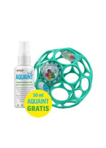 Oball Hračka Oball RATTLE 10 cm 0m+ dark turquoise + 50 ml Aquaint
