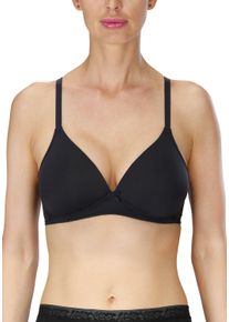 B&uuml;gelloser BH Naturana "Soft Cup", Damen, Gr. 80, Cup B, blau (dunkelblau), Obermaterial: 89% Polyamid, 11% Elasthan. Futter: 100% Polyester, unifarben, sehr bequem, BHs B&uuml;gelloser BH, mit Schale, ohne B&uuml;gel, weich, bequem