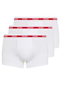 Trunk HUGO UNDERWEAR "TRIPLET PLANET", Herren, Gr. XL (54), 3 Stk., wei&szlig; (wei&szlig; 120), Jersey, Obermaterial: 95% Baumwolle, 5% Elasthan, normal, Unterhosen Trunk, Logos am elastischen Bund, mittlere Bundh&ouml;he