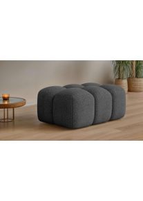 Polsterhocker OTTO HOME "KALLIE Sitzhocker, Bubble-Optik, Ma&szlig;e B/T/H: 90/60/44 cm", grau (dunkelgrau), B:90cm H:44cm T:60cm, 100% Polyester, Hocker, Polsterhocker, moderne Steppung, hoher Sitzkomfort und modernes Design