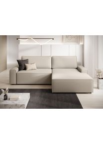 Ecksofa Trendmanufaktur "Challenge, Schlafsofa mit Bettkasten, Couch in L-Form, Breite 245 cm", beige, B:246cm H:98cm T:168cm, 92% Polyester / 8% Nylon, Sofas, Ecksofa, Recamiere beidseitig montierbar, auch in trendigem Cordstoff