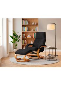 Relaxsessel OTTO HOME "mit Hocker PARIS Microfaser - OTTO. Verl&auml;ssliche Qualit&auml;t.", schwarz, B:67cm H:107cm T:78cm, 100% Polyester;Kunstleder/PU;Primabelle-Microfaser (100% Polyester);Webstoff (100% Polyester), Sessel, Relaxsessel, Relaxfunktion, Dreh- und Kippfunktion, Unser Dauertiefpreis