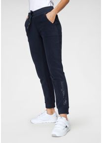 Fleecehose Kangaroos, Damen, Gr. 46, N-Gr, blau (marine), Fleece, Obermaterial: 100% Polyester, bedruckt, unifarben, bequem 7/8-L&auml;nge, Hosen Fleecehose, mit Eingrifftaschen und Tunnelzug