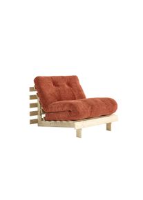 Daybett Karup Design "Roots Sofa Bed, Schlafsofa, Bettfunktion, FSC-Massivholz, B: 90 cm", retro orange, B:90cm H:85cm, Bezug 83% Polyester, 17% Nylon, Daybetten, Daybett, Inkl. Futonmatratze. Made in Europe, minimalistisches Design
