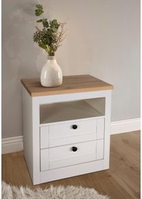 Nachtkonsole OTTO HOME "2er Set B&uuml;sum Nachtschrank Beistellschrank", wei&szlig;, B:50cm H:60cm T:39cm, Holzwerkstoff, MDF, Sideboards, Nachtkonsole, Nachttisch im Landhaus Design mit 2 Schubladen Bestseller