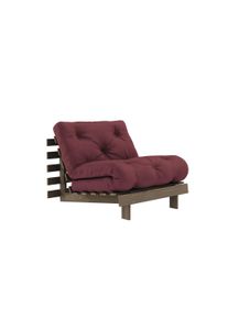 Daybett Karup Design "Roots Sofa Bed, Schlafsofa, Bettfunktion, FSC-Massivholz, B: 90 cm", rot (bordeaux), B:90cm H:85cm, Bezug: 80% Baumwolle, 20% Polyester, Daybetten, Daybett, Inkl. Futonmatratze. Made in Europe, minimalistisches Design
