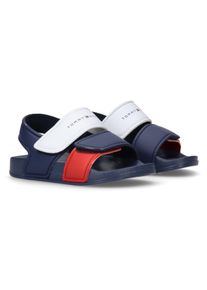 Badesandale Tommy Hilfiger, M&auml;dchen, Gr. 29, Textil, bunt (blau, rot, wei&szlig;), Synthetik, Schuhe Badesandale, Badeschuh, Wassersandale, Sommerschuh mit Klettverschl&uuml;ssen