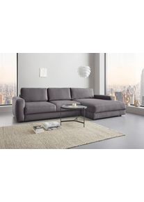 Ecksofa Home Affaire "Bloomfield, bequem und elegant, Breite 303cm, L-Form", grau, B:303cm H:84cm T:176cm, 100% Polyester, Sofas, Ecksofa, wahlweise mit Bettfunktion und Bettkasten, Unser Dauertiefpreis