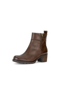 Stiefelette Gabor, Damen, Gr. 41, braun used, Kalbsleder, unifarben, Schuhe Stiefelette, Blockabsatz, Boots mit Zierrei&szlig;verschluss, normale Weite