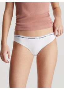 Bikinislip "3 PACK BIKINI (LOW-RISE)", Damen, Gr. XXXL (48), 3 Stk., wei&szlig; (wei&szlig;, wei&szlig;, wei&szlig;), Jersey, Obermaterial: 90% Baumwolle, 10% Elasthan, Calvin Klein Underwear, unifarben, k&ouml;rpernah, Unterhosen Bikinislip, Low Rise mit Logobund