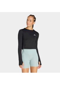 Laufshirt adidas Performance "ADI365 RUNNING ESSENTIALS LONGSLEEVE", Damen, Gr. XS, schwarz, Obermaterial: 88% Polyester, 12% Elasthan, Rundhals, Shirts Laufshirt