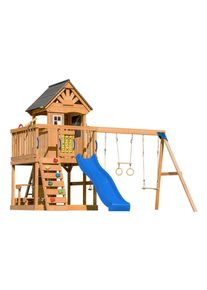 Ambia Garden , Anthrazit, Blau, Braun , Holz, Kunststoff , Zeder , 410x305x435 cm , Gr&uuml;ner Punkt, EN 71, Europ&auml;ischer Sicherheitsstandard, FSC 100% ,