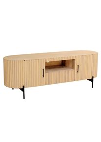 Mid.you , Naturfarben, Schwarz , Holz, Metall , Mangoholz , massiv , 1 Schublade(n) Schubladen , 160x60x45 cm ,