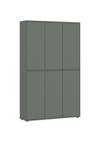 Livetastic Garderobenschrank, Salbeigr&uuml;n, Holzwerkstoff, teilmassiv, 12 F&auml;cher, 111.5x185.9x35.3 cm, griffloses &Ouml;ffnen, Garderobe, Garderobenschr&auml;nke, Garderobenschr&auml;nke