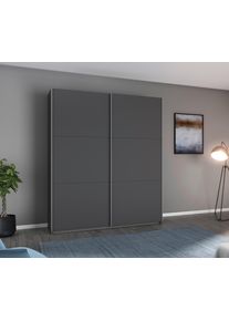 Schwebet&uuml;renschrank Rauch "AURELIO Kleiderschrank Garderobe", grau (graumetallic), B:175cm H:210cm T:59cm, Holzwerkstoff, Schr&auml;nke, Schwebet&uuml;renschrank, 3 verschiedene Ausstattungsvarianten Griffe aus Metall MADE IN GERMANY
