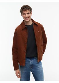 Hemdjacke Tommy Hilfiger "CORDUROY CHORE", Herren, Gr. L, braun (hickory cord), Web, Obermaterial: 100% Baumwolle, relaxed fit normal, 1-Knopf-Manschette, Jacken Hemdjacke, relaxed fit, aus Cord