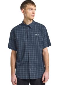 Funktionshemd Jack Wolfskin "NORBO S/S SHIRT M", Herren, Gr. XXL (58), Normalgr&ouml;&szlig;en, check, midnightsky, Obermaterial: 95% Polyamid, 5% sonstige Fasern, Hemden Funktionshemd