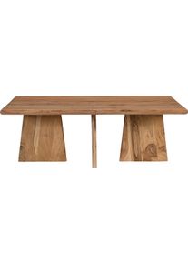 Couchtisch Sit "Gaborone aus Akazie 130x70 cm mit nat&uuml;rlicher Maserung", beige (natur, natur, natur), B:130cm H:45cm T:70cm, Akazie massiv, Tische, Couchtisch, 4 cm starke Akazienplatte mit asymmetrischem Holzgestell