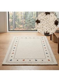 Wollteppich Theko "Gabbeh Bord&uuml;re, Handgefertigt, Teppich, Tiermotiv, reine Wolle", natur, B:290cm H:14mm L:390cm, Wolle, Teppiche, Wollteppich, Wohnzimmer, Schlafzimmer, Esszimmer