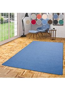 Teppich OTTO HOME "Fortis, Schlinge, Made in Netherlands", blau, B:133cm H:5mm L:133cm, Kunstfaser, Teppiche, Teppich, Uni Farben, gekettelt, auch als L&auml;ufer, strapazierf&auml;hig, Wohnzimmer