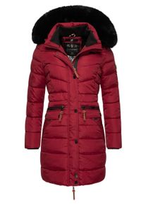 Steppmantel Navahoo "Steppmantel Paula", Damen, Gr. XS, rot (dunkelrot with schwarz fur), Obermaterial: 100% Polyester PES. Obermaterial: Futter: 100% Polyester PES. 100% Polyester PES., M&auml;ntel Steppmantel