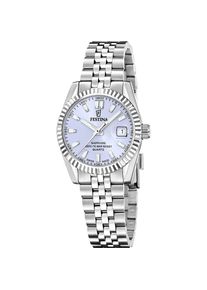 Quarzuhr Festina "Classic Steel", silberfarben, hellblau, Armbanduhren, Damen, Quarzuhr, Armbanduhr, Damenuhr, Swiss Made, Edelstahlarmband, analog, Tag