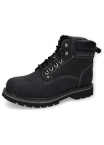 Winterboots Dockers by Gerli, Herren, Gr. 50, schwarz, Leder, unifarben, Schuhe Winterboots, Schn&uuml;rboots, Workerboots im Bergsteiger-Look