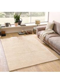 Wollteppich OTTO HOME "Gabbo Natur, Handgefertigt, Teppich, reine Wolle, meliert", beige (hellgrau), B:120cm H:14mm L:180cm, Wolle, Teppiche, Wollteppich, reine Wolle, Uni, Wohnzimmer, Schlafzimmer, Esszimmer