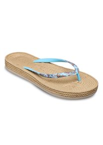 Sandale Roxy "South Beach", Damen, Gr. 8,5(39), beige (light blau, braun), Obermaterial: 98% synthetisches Tr/ 2% Metall, Futter: 100% synthetisches Tr, Laufsohle: 100% Schwammgummi., Schuhe Sandale