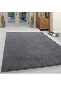 Teppich Ayyildiz Teppiche "ATA, auch als L&auml;ufer und in rund", grau (hellgrau), B:60cm H:10mm L:100cm, Kunstfaser, Teppiche, Teppich, Kurzflor, uni, gro&szlig;e Farbauswahl, robust, Fu&szlig;bodenheizungsgeeignet
