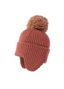 Strickm&uuml;tze MaxiMo, Jungen, Gr. 49/51, rosa, Strick, Materialmix, M&uuml;tzen Strickm&uuml;tze, w&auml;rmend, breiter Umschlag, Ohrenklappen, Bommel