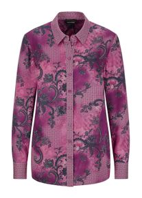 Hemdbluse GOLDNER "Elegante Satinbluse mit Paisley-Design", Damen, Gr. 50, lila (beere, gemustert), Obermaterial: 100% Viskose CV., Modisch, gerade, Blusen Hemdbluse, Paisley-Patchdessin