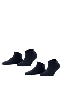 Sneakersocken Falke "Happy 2-Pack", Damen, Gr. 39-42, blau (schwarz navy (6375)), Obermaterial: 83% Baumwolle CO. 16% Polyamid PA. 1% Elasthan EL., glatt, Socken Sneakersocken