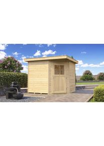 Gartenhaus Weka "229 Gr.2", beige (naturbelassen), Fu&szlig;boden im Gartenhaus, ohne Dacheindeckung, Massivholz, Gartenh&auml;user, Gartenhaus