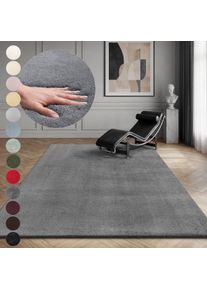 Teppich OTTO HOME "Arabell, Kunstfellteppich, Felloptik, waschbar", grau (dunkelgrau), B:300cm H:16mm L:400cm, Polyester, Teppiche, Teppich, flauschig, kuschelig, Anti-Rutsch-Unterseite, Wohnzimmer, Schlafzimmer