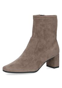 Stiefelette Caprice, Damen, Gr. 39, beige (hellbraun), Textil, Veloursleder, Schuhe Stiefelette, Abendschuh, Businesschuh mit praktischem Rei&szlig;verschluss