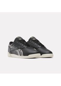 Sneaker Reebok CLASSIC "F/S LO", Damen, Gr. 40, schwarz (almostschwarz, vintagechalk, reeboklightgold), Leder, Synthetik, Textil, Schuhe Sneaker