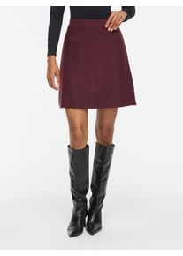 Strickrock Vila "VIKERRY HW KNIT SKIRT - NOOS", Damen, Gr. S (36), port royale, Strick, Obermaterial: 53% Polyester, 30% Viskose, 17% Polyamid, unifarben, normal mini, R&ouml;cke Strickrock, Materialmix, elastisches B&uuml;ndchen, Topseller